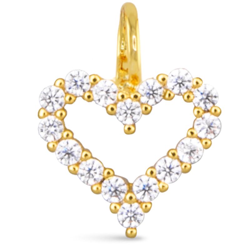 Heart CZ Charm Gold